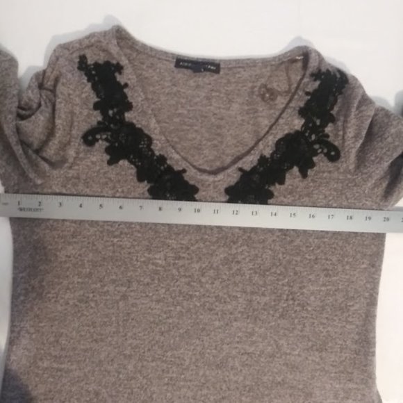 Adrienne Vittadini women's size L light pink and black marbled sweater - Picture 9 of 15